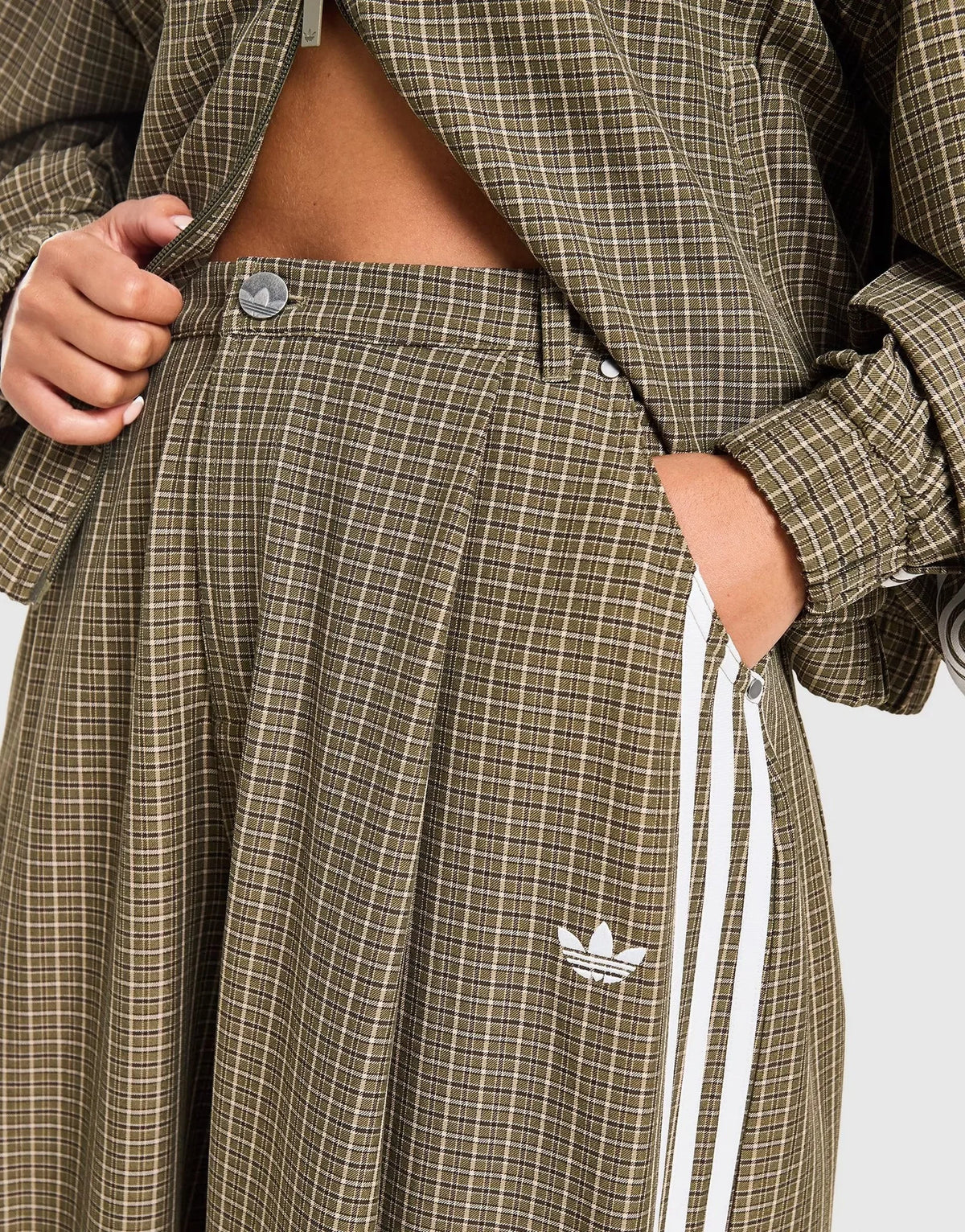 Adidas Originals Pantalón Deportivo de Cuadros - Verde
