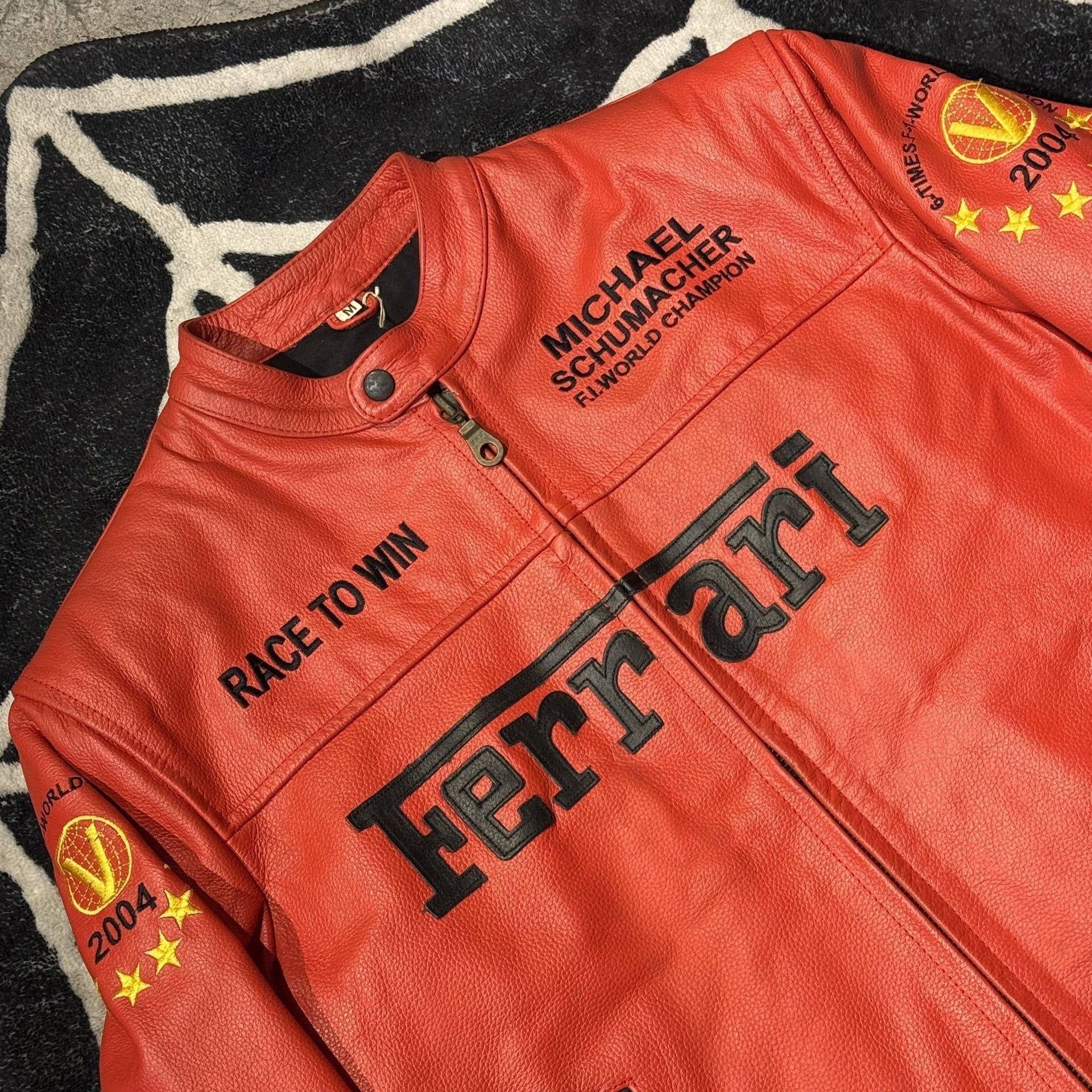Chaqueta de Cuero roja de Ferrari - Edición Michael Schumacher