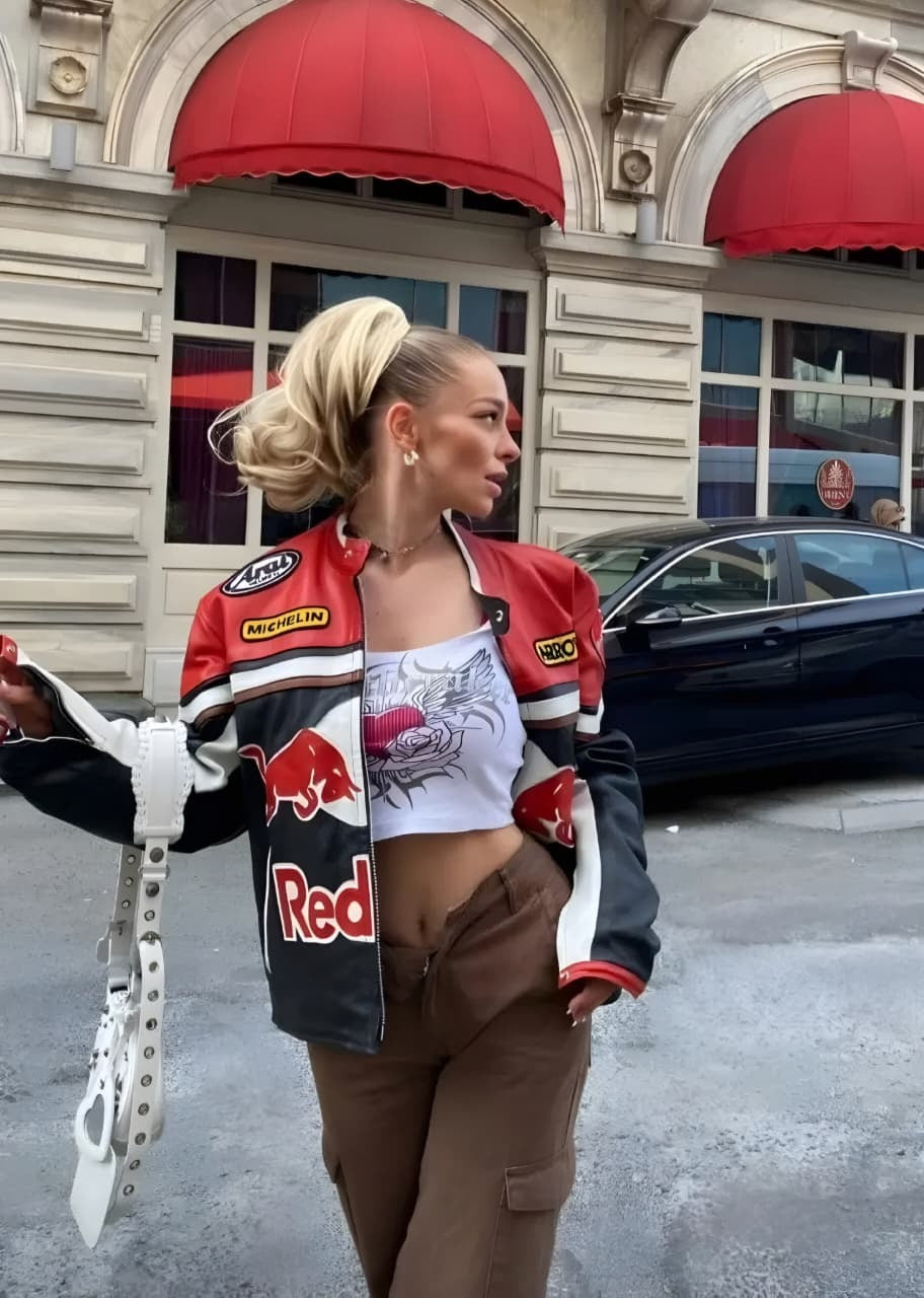 Chaqueta de Cuero Red Bull F1