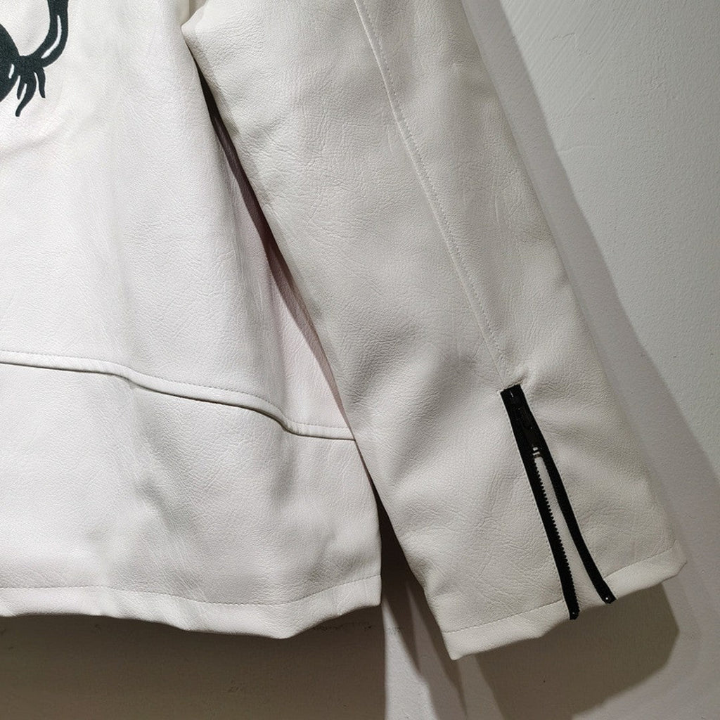 Chaqueta de Cuero Ferrari F1 - Edición Blanco y Rojo