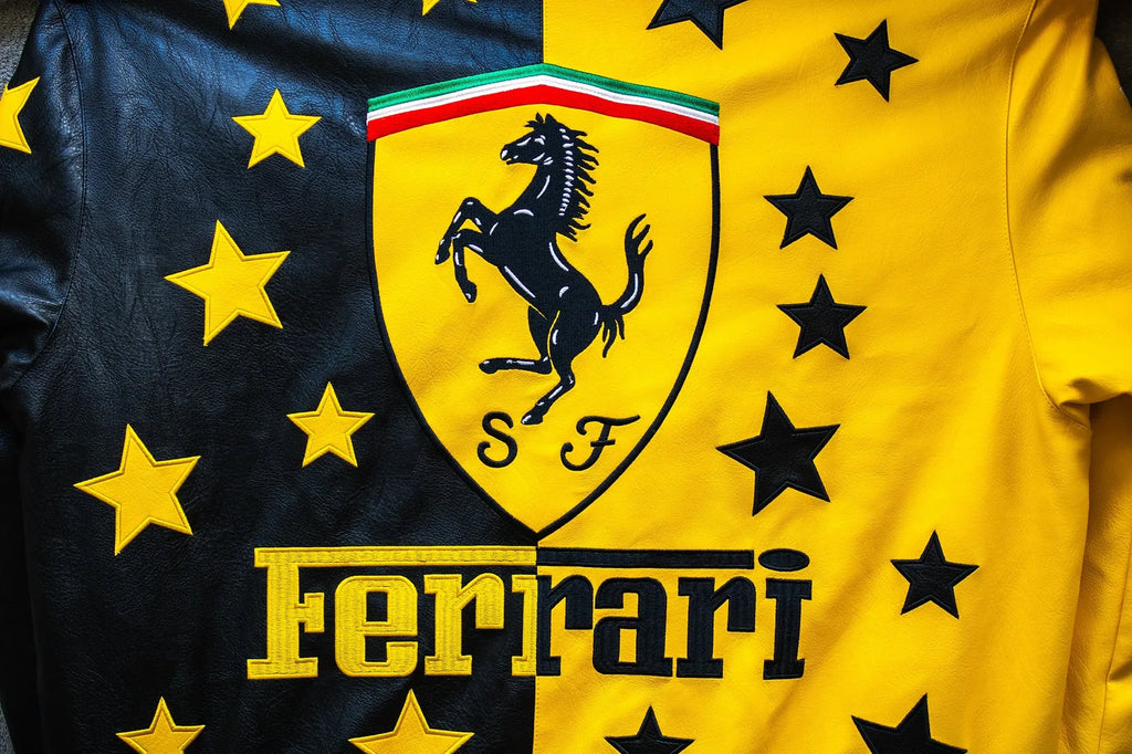 Chaqueta de Cuero estilo Bomber Ferrari Racing - Edición Enzo Ferrari