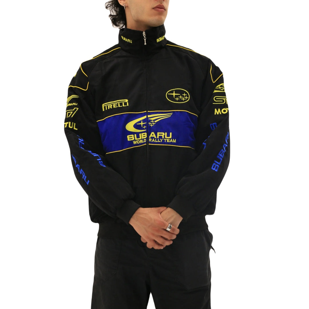Chaqueta Subaru Rally Vintage Racing - Edición Negra
