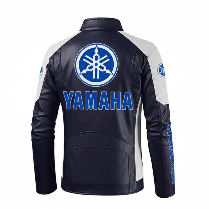 Chaqueta Racing Yamaha Logotipo Azul Edition (Motorsport cuero)