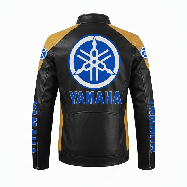 Chaqueta Racing Yamaha Logotipo Azul Edition (Motorsport cuero)