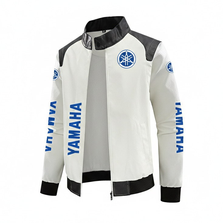 Chaqueta Racing Yamaha Logotipo Azul Edition (Motorsport cuero)