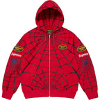 Supreme x Vanson Leathers Spider-Man Web Zip Up Hoodie