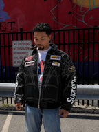 Supreme x Spider Man Leather Jacket 2026 – Negro y Blanco