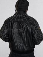 Supreme x Spider Man Leather Jacket 2026 – Negro y Blanco