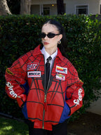 Supreme x Spider Man Leather Jacket 2026 – Rojo
