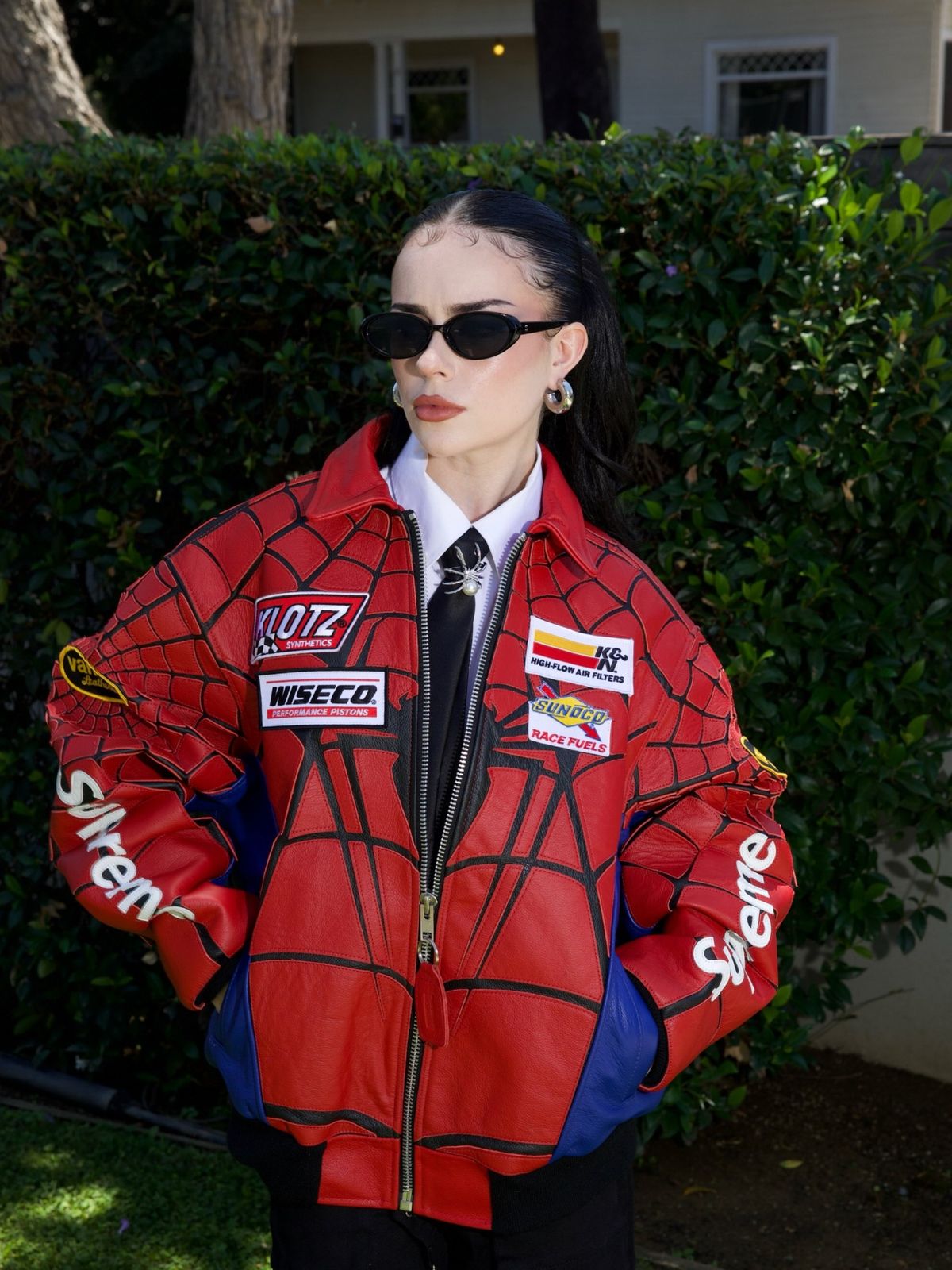 Supreme x Spider Man Leather Jacket 2026 – Rojo