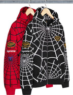 Supreme x Vanson Leathers Spider-Man Web Zip Up Hoodie